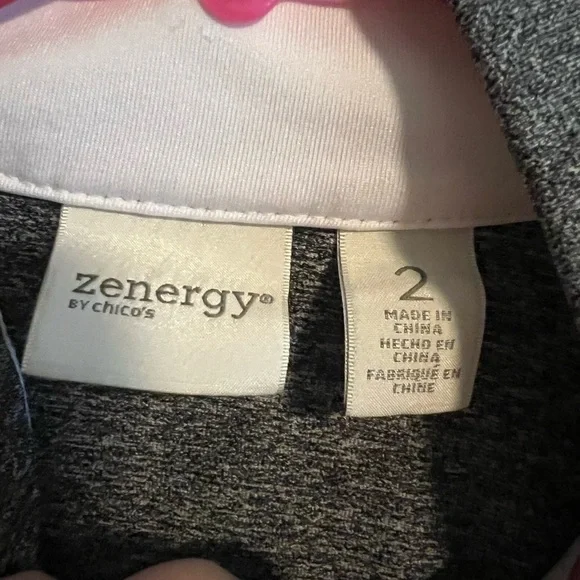 Gray and White Zip-Up Jacket - Picture 5 of 10